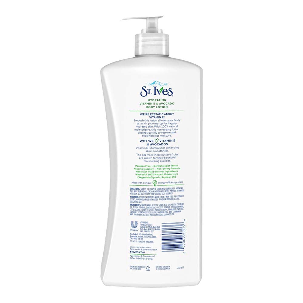 St. Ives Hydrating Vitamin E & Avocado Body Lotion (621ml)