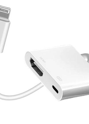 Apple MFi Certified Lightning to HDTV Digital AV Adapter 1080P HD Video Sync Screen Connector Cable with Charging Port Compatible with iPhone 14/13/12/11/ X/ 8/7/ iPad on HDTV/Projector/Monitor
