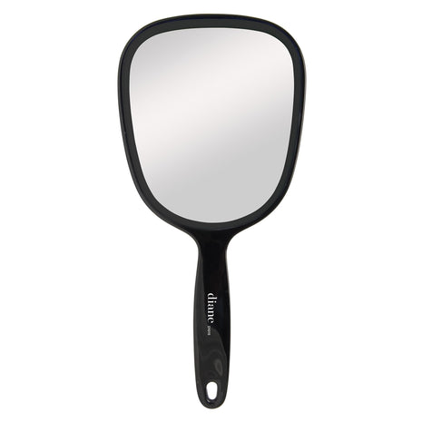 Diane Standard 1X Magnification Hand Mirror, Single Sided Hand Held Mirror with Handle for Salon, Barber, Grooming, Vanity, Shaving, and Travel, Medium, 5 inch x 11 inch, Black