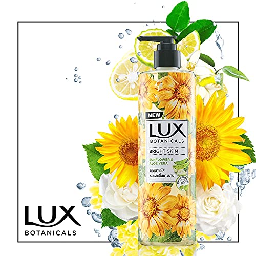 Lux Botanicals Body Wash, Sunflower & Aloe Vera, Shower Gel for Women, 100% Natural Extracts, Gives Bright Skin, Paraben Free, 450 ml