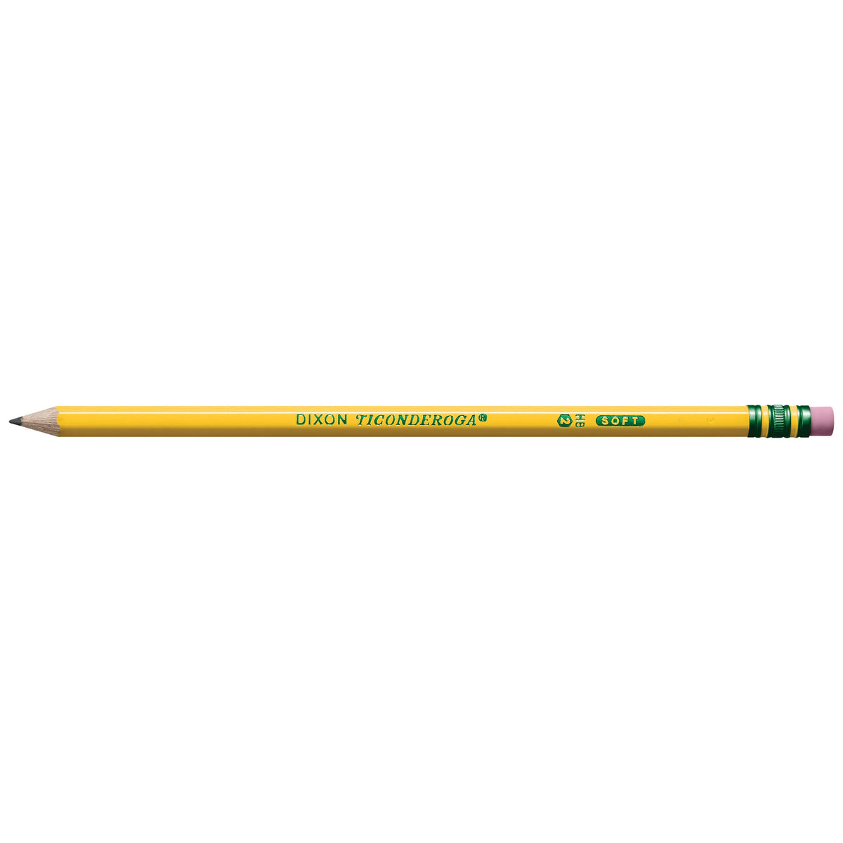 Ticonderoga Wood-Cased Pencils, Pre-Sharpened, #2 HB Soft, Yellow, 18 Count