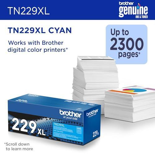 Brother Genuine TN229XLC Cyan High Yield Printer Toner Cartridge - Print up to 2,300 Pages(1)