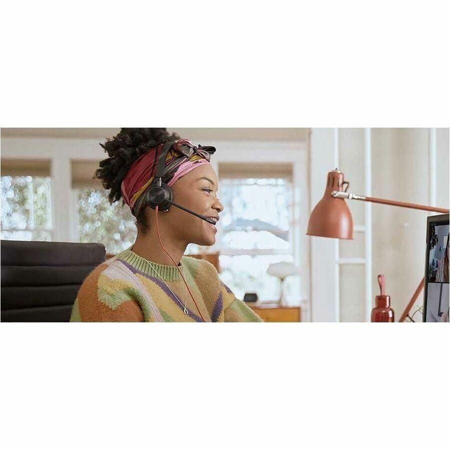 Poly Blackwire C3220 Headset - Stereo - USB Type C - Wired - 32 Ohm - 20 Hz - 20 kHz - Over-The-Head, Over-The-Ear - Binaural - Supra-aural - 5.20 ft Cable - Noise Cancelling Microphone - Black