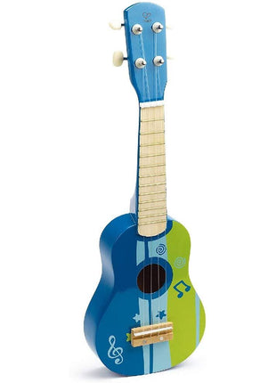 Hape Kid's Wooden Toy Ukulele | 21 Inch Wooden Ukulele Musical Instrument with Vibrant Sound and Tunable Nylon Strings for Children, Blue