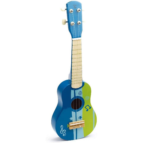 Hape Kid's Wooden Toy Ukulele | 21 Inch Wooden Ukulele Musical Instrument with Vibrant Sound and Tunable Nylon Strings for Children, Blue