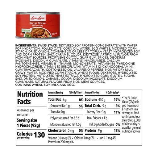 Loma Linda - Plant Based Meats (Swiss Stake with Gravy (13 oz.), 6 Pack)