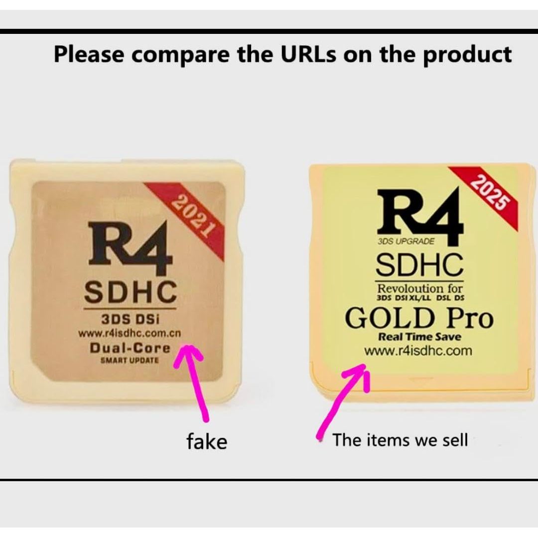 R4 SDHC Gold Pro Adapter with 32 GB Micro SD with YS Menu with 500 in 1 Will Work On DS DSI DSIXL 2DS 2DSXL 3DS 3DSXL