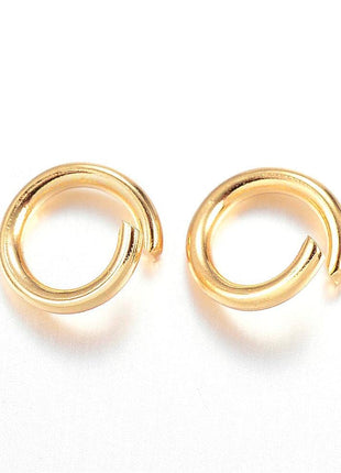 100 Pieces - 304 Gold Tone Stainless Steel Jump Rings - 6mm - 18 Gauge (1mm Thickness)