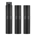 LISAPACK 8ML Atomizer Perfume Spray Bottle for Travel (3 PCS) Empty Cologne Dispenser, Portable Sprayer (Black)