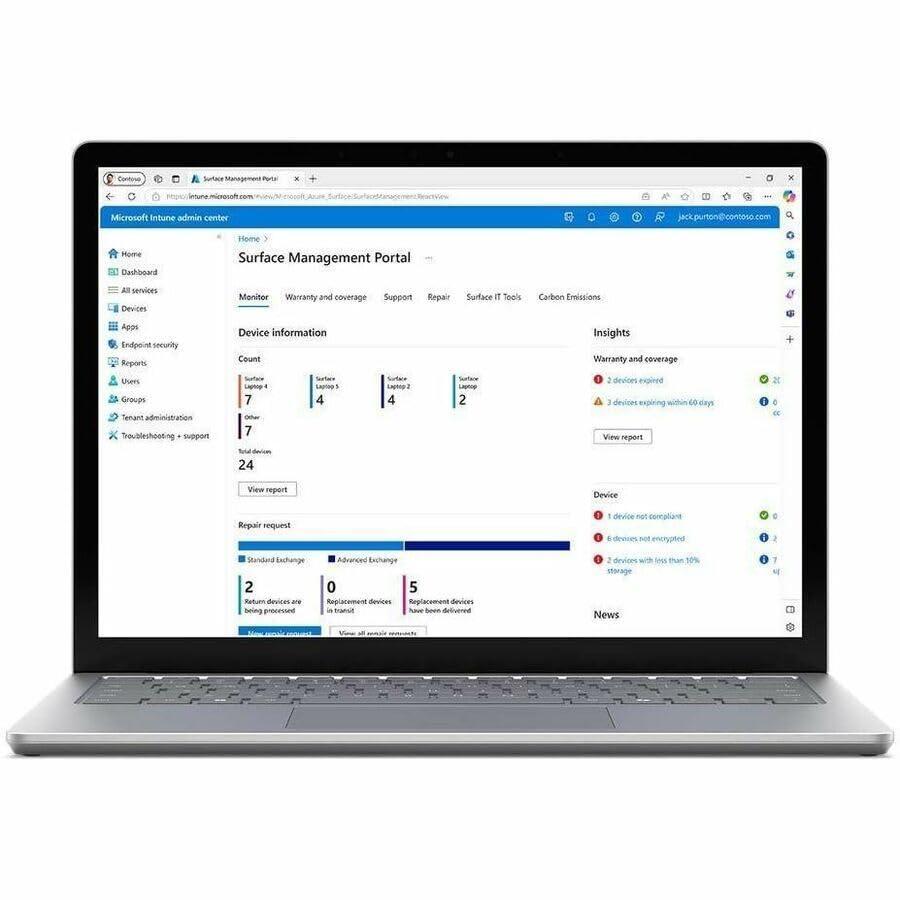 Microsoft Surface Laptop 6 13.5" Touchscreen Notebook - Intel Core Ultra 5 135H - 32 GB - 512 GB SSD - English Keyboard - Platinum - TAA Compliant