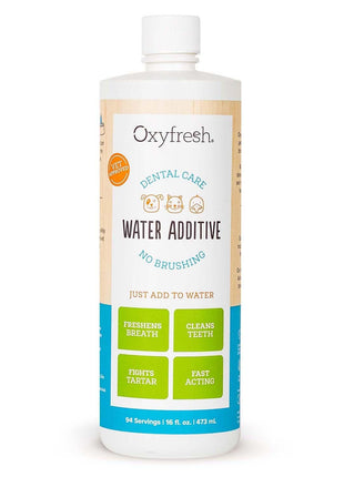 Oxyfresh Premium Pet Dental Care Solution Pet Water Additive: Best Way to Eliminate Bad Dog Breath and Cat Bad Breath - Fights Tartar & Plaque - So Easy, Just Add to Water! Vet Recommended 16 oz.