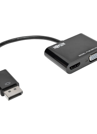 Tripp Lite DisplayPort 1.2 to VGA/HDMI All-in-One Converter Adapter, 4Kx2K HDMI @ 24/30Hz, 6in (P136-06N-HV-V2),Black