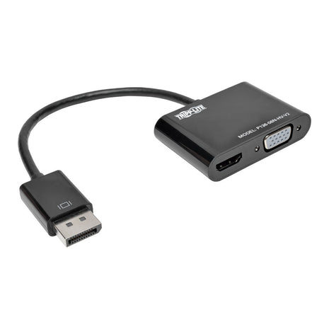 Tripp Lite DisplayPort 1.2 to VGA/HDMI All-in-One Converter Adapter, 4Kx2K HDMI @ 24/30Hz, 6in (P136-06N-HV-V2),Black
