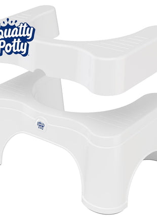 Squatty Potty The Original Bathroom Toilet Stool - Adjustable 2.0, Convertible to 7" or 9" Height with Removable Topper for Adults and Kids White