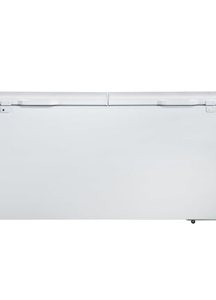 Hamilton Beach HBFRF2129 21 cu ft Double Door LID Garage-Ready Chest Freezer-White, Vinyl-Coated Baskets, Space-Saving Flat Back, Stay-Open, Front-Access Drain, for Storage, Hunting, Large Family