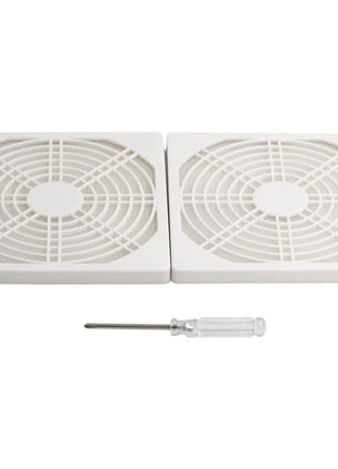 Pano-Mounts 12MFDF2PACKW 120 mm Computer Cooling Fan with Dust Filter Grill 4.92 in. PVC Mesh Filter Guard 3-in-1 Fan Dust Proof Cover White