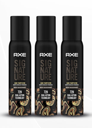 Axe Signature Dark Temptation Long Lasting Deodorant, Body Perfume For Men, 200ml Pack of 3