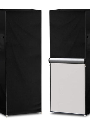 Outdoor Waterproof Refrigerator Covers for Outside Fridge,23"Wx23"Dx56"H | Heavy Duty 600D,Waterproof,Front Can Be Rolled-Up with Zippers For Patio Upright Freezer,Stand Up Fridge,Refrigerator,Black