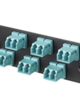 Panduit FAP6WAQDLCZ Multi-Mode 6-Port Fiber Adapter Panel with Zirconia Ceramic Split Sleeve, Aqua