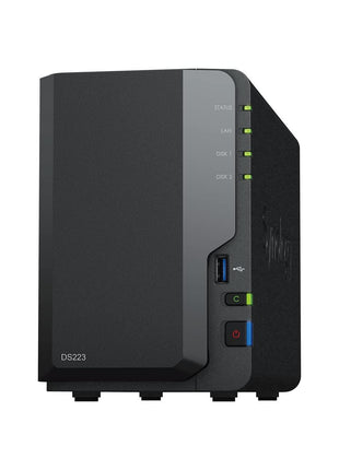 Synology DS223 Home & Office Backup Hub - Centralize Files, Protect Data & Monitor Property (2-Bay Diskless NAS)