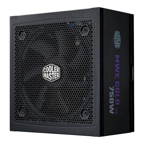 Cooler Master MWE Gold 750 V3 ATX 3.1 Full Modular PSU, 750W, 80+ Gold Efficiency, 90° 12VHPWR|450W PCIe 5.1, GPU Support RTX 4080, Zero-RPM Mode, Hexagonal Fan Cover, 10-Year