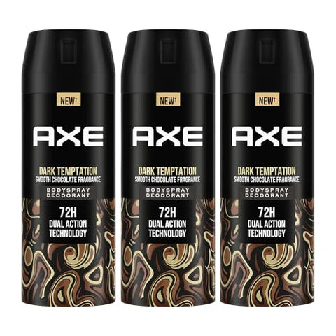 Axe Dark Temptation Men's Deodorant, Deodorant Spray For Men 150ml, Pack of 3