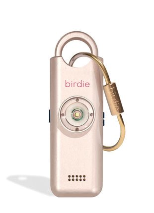 She's Birdie 3.0 New Version – The Original Personal Safety Alarm for Women by Women–Loud Siren, Flash Light and Rechargeable Battery in a Variety of Colors (Metallic Rose Pink)