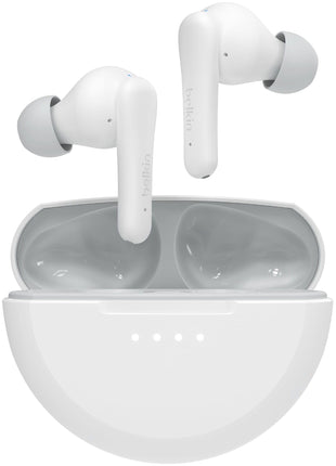 Belkin SoundForm Nano 2 Bluetooth Earbuds for Kids with Built-in Microphone, 28H Battery Life, Safe 85dB Volume, IPX5 Water Resistance - Kids Bluetooth Earbuds for iPhone, iPad, Galaxy, & More - White