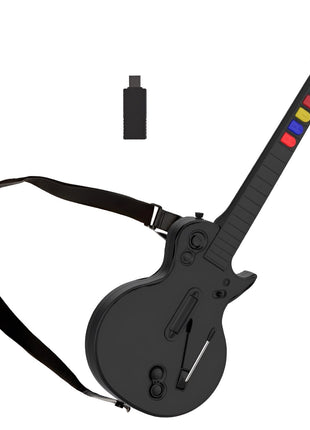 NBCP PC Guitar Hero Controller, Wireless PS3 Guitar Hero with Dongle for PC/PlayStation 3, Compatible with Guitar Hero, Rock Band, Clone Hero & Fortnite Festival - Black