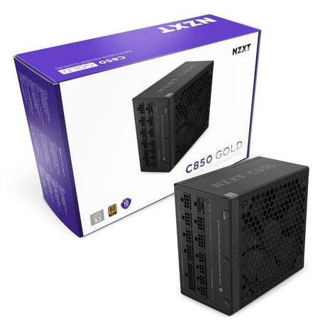 NZXT C850 Gold ATX 3.1-850W Fully Modular Power Supply | 850W 80 PLUS Gold ATX 3.1 PSU, fully modular and quiet. PCIe 5 ready for modern GPUs, backed by a 10-year warranty.