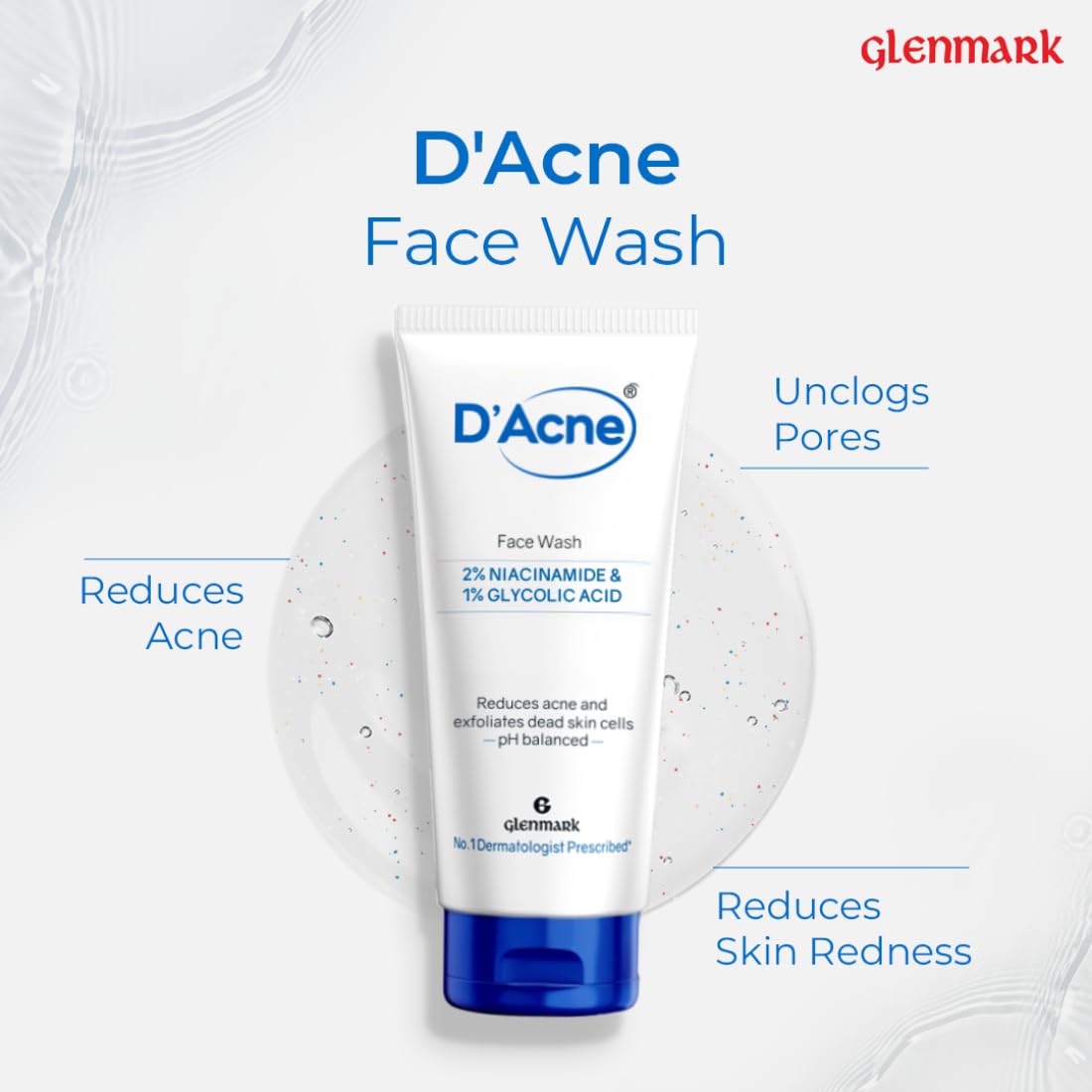 DíAcne Soft Face Wash | Unclogs pores and prevents pimples | Stops recurrence of acne | Contains 1% Glycolic Acid, Niacinamide |Suitable For Oily skin, Acne-prone Skin | Men & women | 100 ml