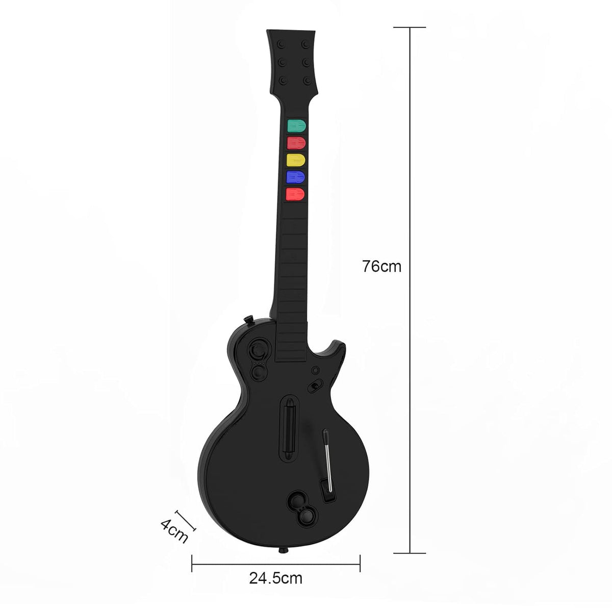 NBCP PC Guitar Hero Controller, Wireless PS3 Guitar Hero with Dongle for PC/PlayStation 3, Compatible with Guitar Hero, Rock Band, Clone Hero & Fortnite Festival - Black