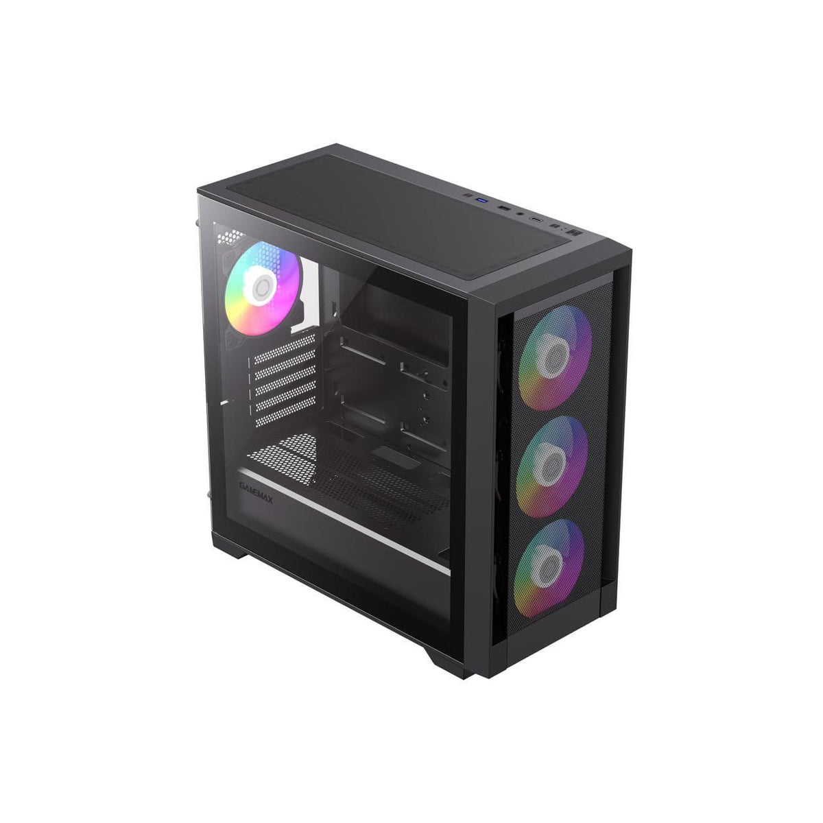 GameMax Defender Mesh Micro-ATX Gaming PC Case Pre-Installed 4X ARGB Fan