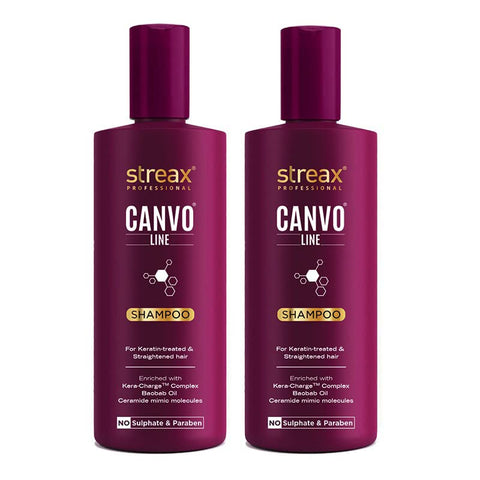 Streax Professional Canvoline Shampoo 300ml, Pack Of 2(For Straightening Hair)