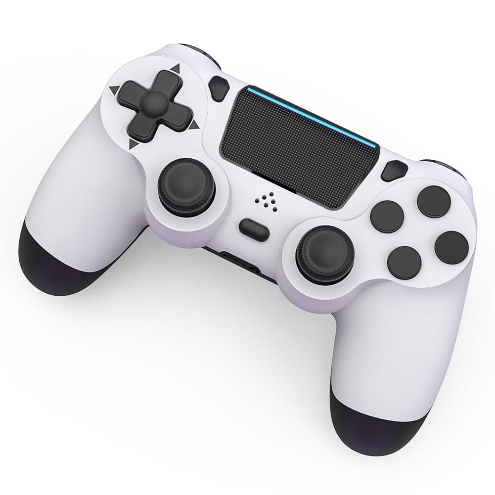 MOVONE Wireless Controller for PS4,Dual Vibration Game Joystick/Motion Sensing/Touchpad/Speaker/3.5mm Headphone,Compatible with PS4/Slim/Pro Console/PC(white+black)