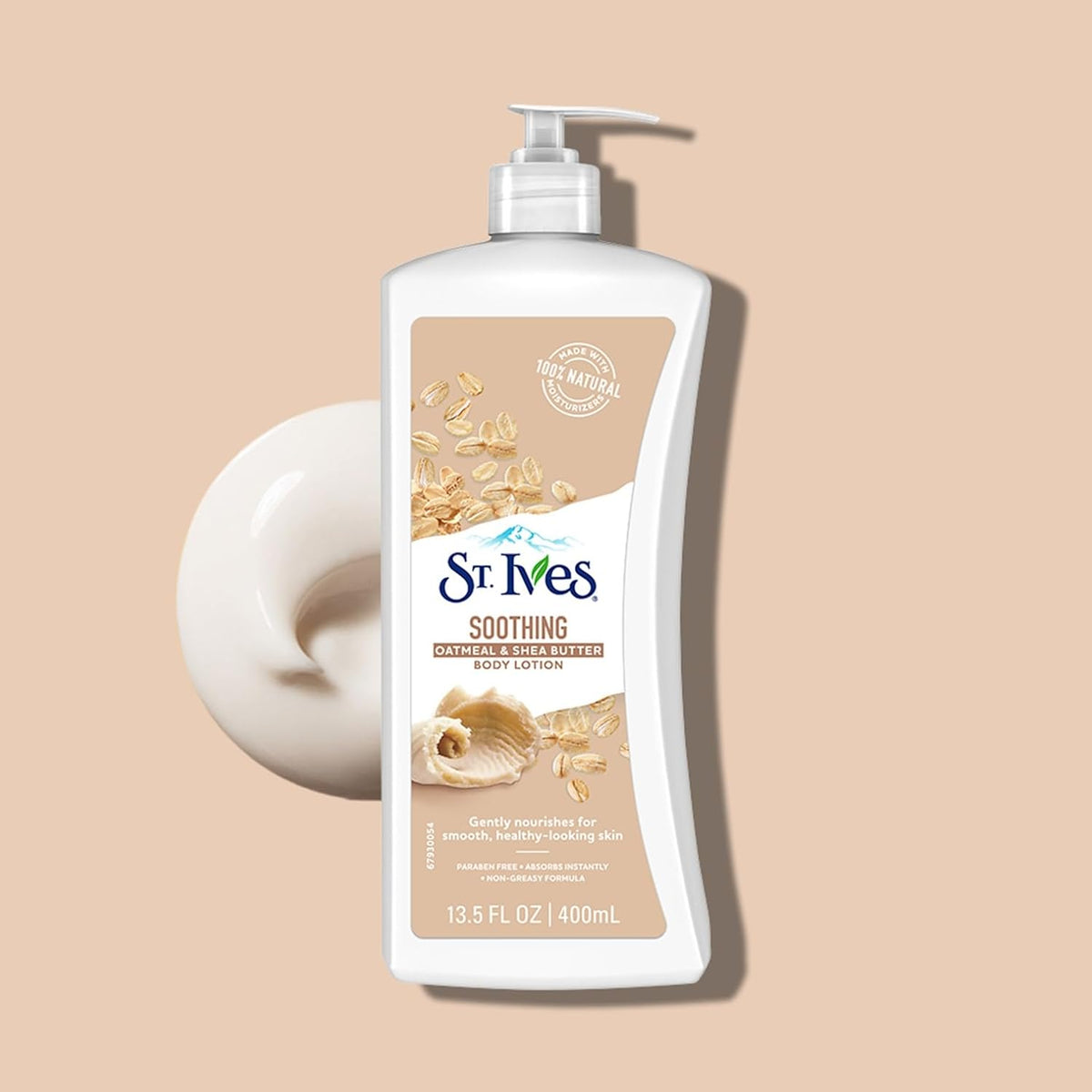 St. Ives Soothing Oatmeal & Shea Butter Body Lotion,100% Natural Moisturizers,Paraben Free,Non-greasy formula,Smooth & Healthy skin,Imported,400ml