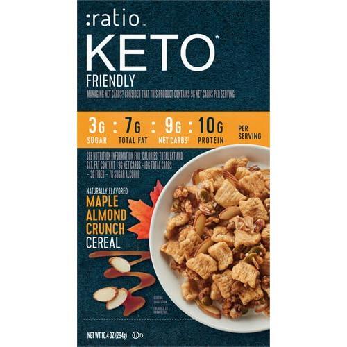 Ratio Trio Maple Almond Crunch Cereal, 10g Protein, Keto Friendly, 10.4 oz