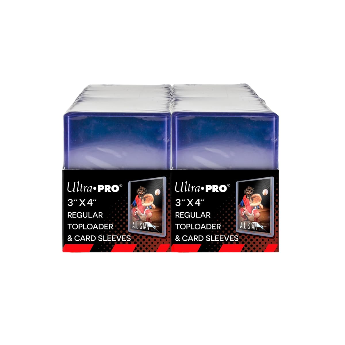 Ultra PRO 3" x 4" Clear Regular Toploaders for Cards with Card Sleeves Bundle Standard Size 200ct Trading Baseball Toploader Card Sleeve Protectors