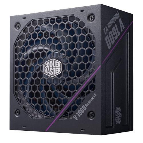 Cooler Master V Platinum 1600 V2 ATX 3.1 Full Modular Power Supply, 1600W 80+ Platinum, Dual 90° 12VHPWR|600W PCIe 5.1, GPU Support RTX 4090, Purple Anodic-Coated Heat Sink, Mobius Fan, 12-Year