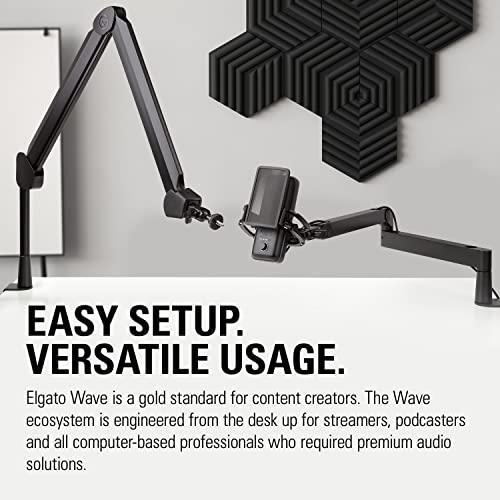 Elgato Wave:3 - Premium Studio Quality USB Condenser Microphone for Streaming, Podcast, Gaming and Home Office, Free Mixer Software, Sound Effect Plugins, Anti-Distortion, Plug ’n Play, for Mac, PC