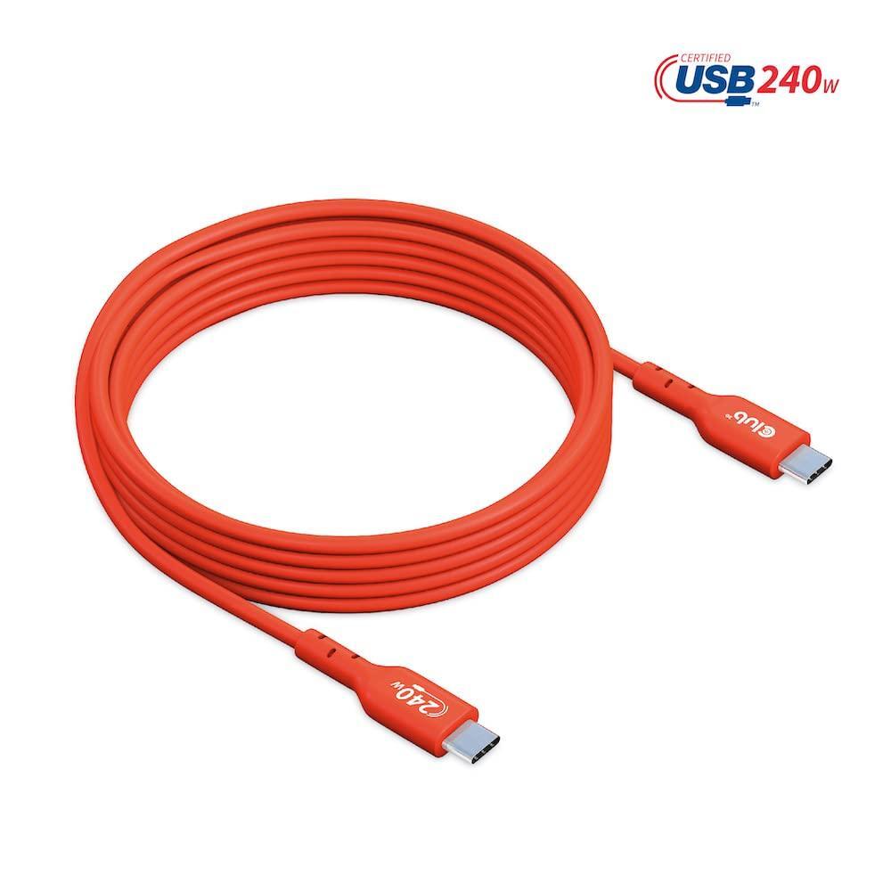 Club 3D CAC-1573 USB2 Type C to Type C Certified Bi-Directional Cable with 240W Charging, 480Mb Data Transmission EPR 2m - 6.56ft
