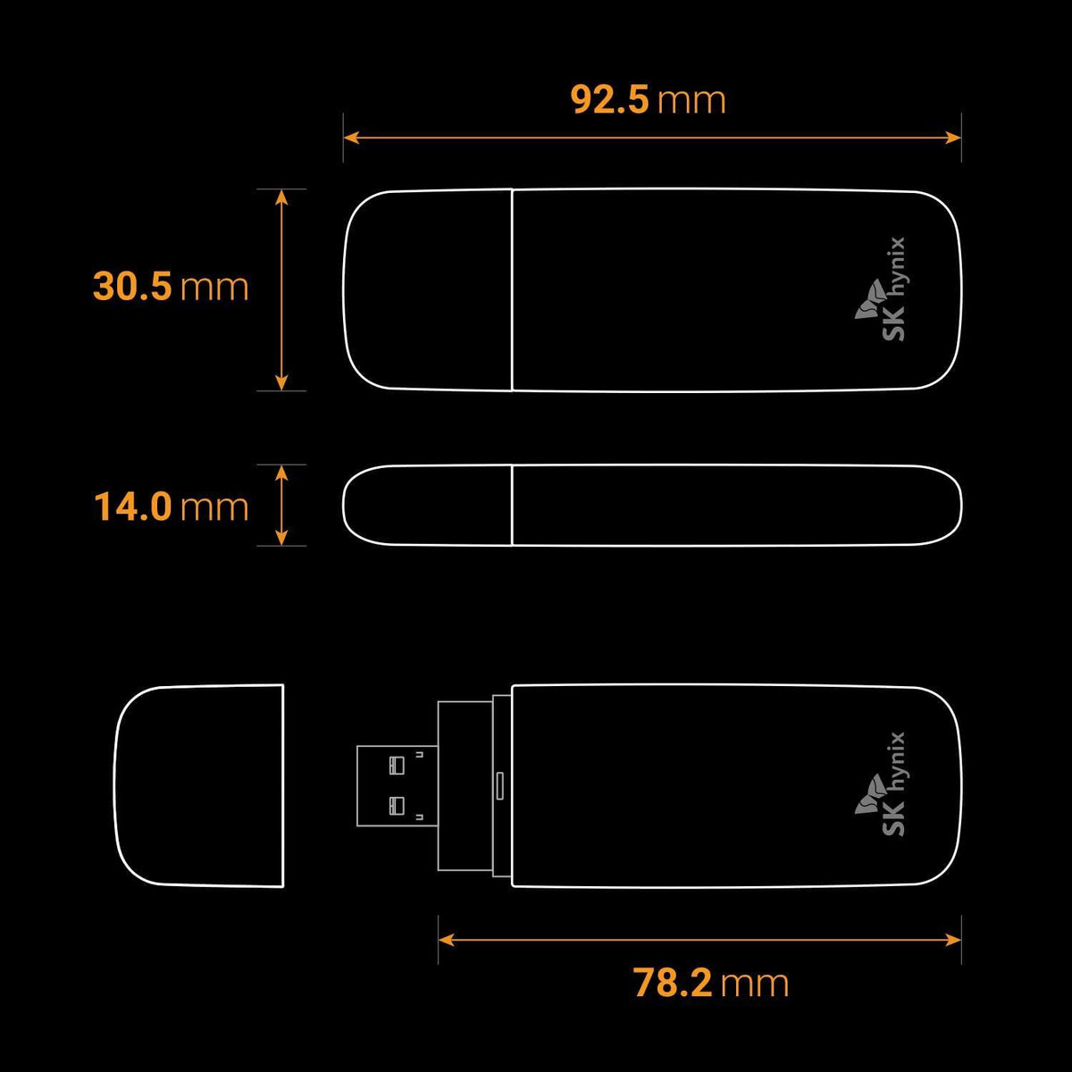 SK hynix Tube T31 1TB Stick Type SSD with DRAM | up to 1000MB/s | 10 Gbps | USB-A 3.2 Gen2 | External Solid State Flash Drive Compatible with PS4, PS5, Xbox, Window PC & Mac