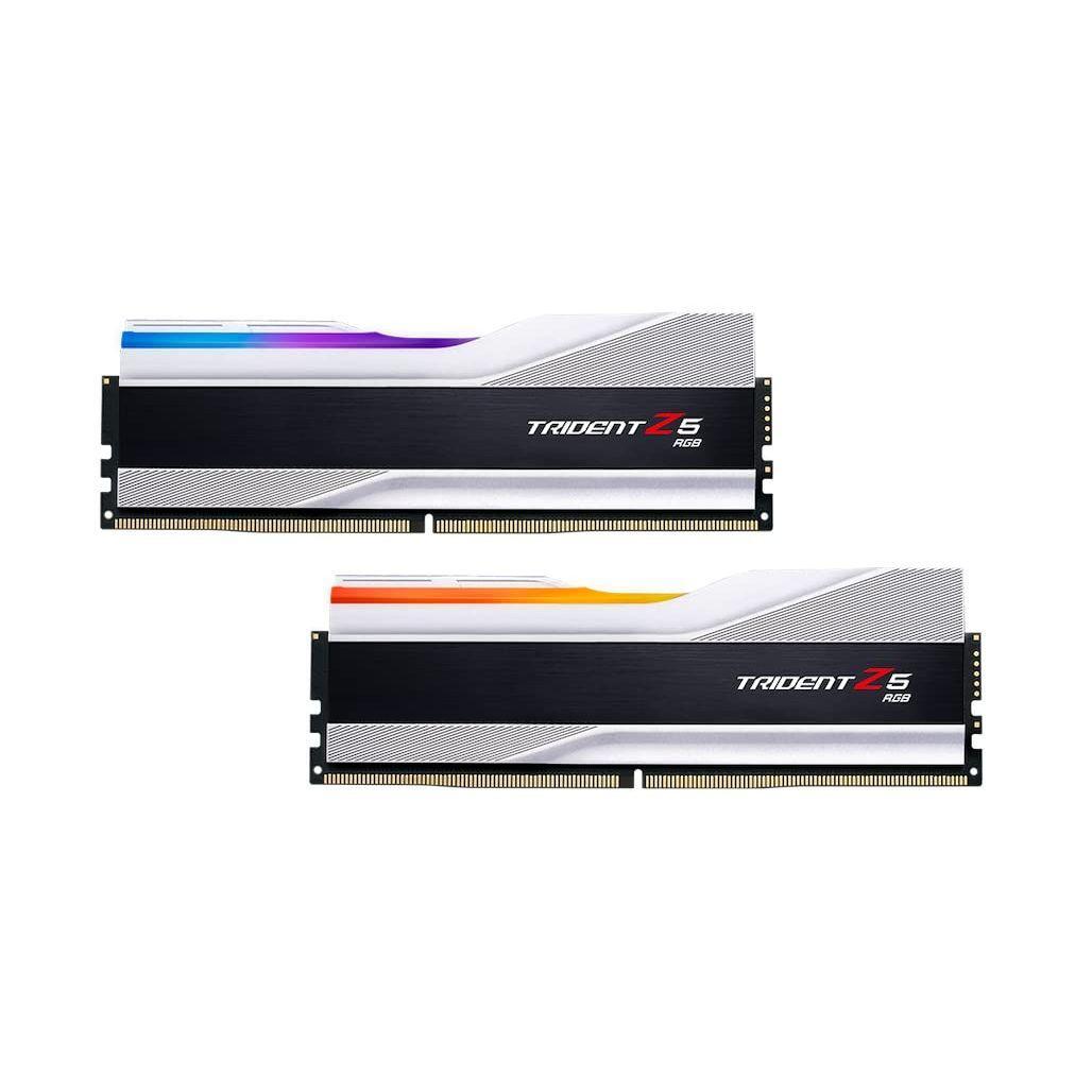 G.SKILL Trident Z5 RGB Series (Intel XMP 3.0) DDR5 RAM 32GB (2X 16GB) 6000MT/s CL36-36-36-96 1.35V Desktop Computer Memory U-DIMM - Metallic Silver (F5-6000J3636F16GX2-TZ5RS)