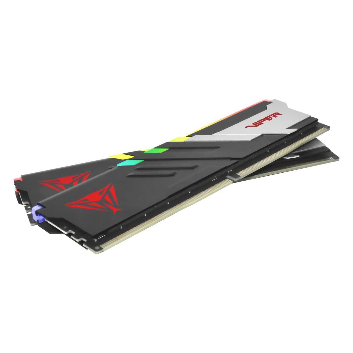 Patriot Memory Viper Venom RGB DDR5 RAM 32GB (2X16GB) 6000MHz CL30 1.35v UDIMM Desktop Gaming Memory Kit Compatible with Intel XMP/AMD Expo - PVVR532G600C30K