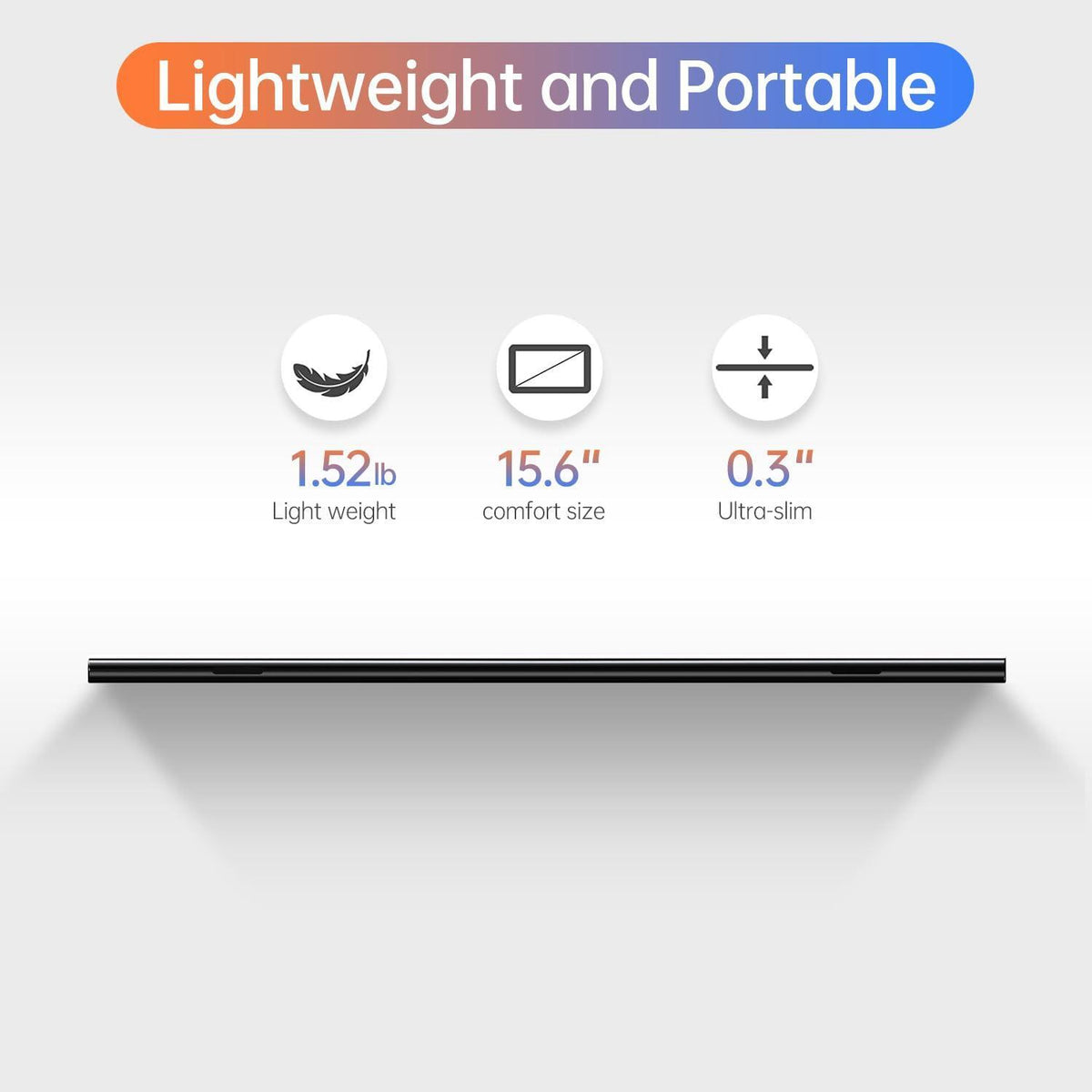 ForHelp 15.6inch Portable Monitor,1080P USB-C HDMI Second External Monitor for Laptop,PC,Mac Phone,PS,Xbox,Swich,IPS Ultra-Thin Zero Frame Gaming Display/Premium Smart Cover