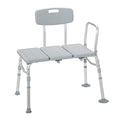 Drive Medical 12011KD-1 Tub Transfer Bench For Bathtub, Height Adjustable Shower Bench with Backrest, Shower Shower Chair Bath Seat for Elderly, Seniors, Arm Support for Transfer, 400 Weight Cap
