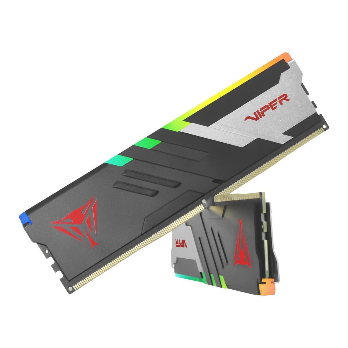 Patriot Memory Viper Venom RGB DDR5 RAM 32GB (2X16GB) 6000MHz CL30 1.35v UDIMM Desktop Gaming Memory Kit Compatible with Intel XMP/AMD Expo - PVVR532G600C30K