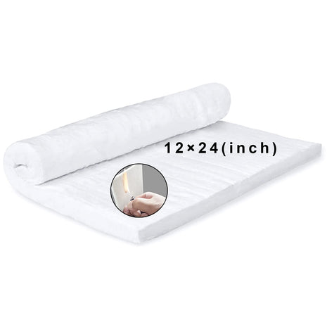 24 inch x12 inchx1 inch (Thick) Ceramic Fiber Blanket Fireproof Insulation Baffle Rated to 2400F, High-Temperature Resistance for Oven Stoves, Kilns, Forges