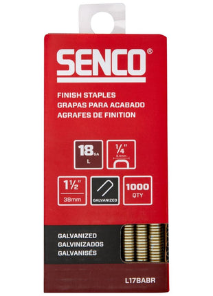 SENCO Collated Medium Wire Staples, Galvanized, 18 GA (L17BABR) 1,000 Box