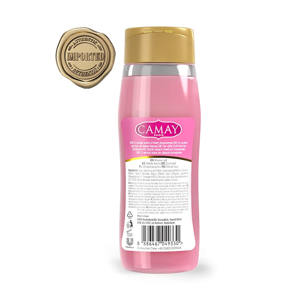 Camay Paris CrËme &Strawberry Shower Gel, Pink, 500 ml